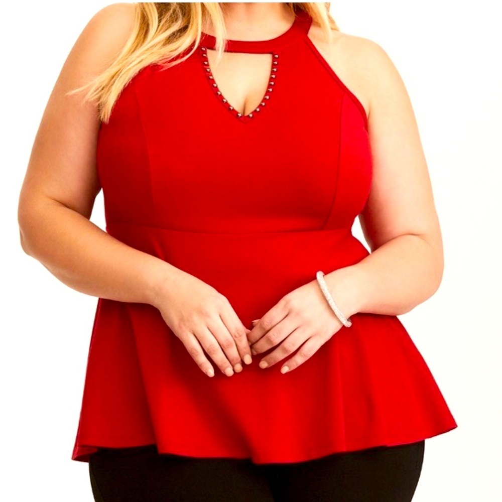 Torrid Red Keyhole Tank Top